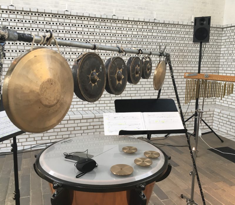 Photo of percussion setup.